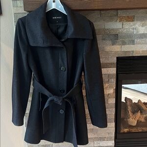 Nine West Charcoal Belted Jacket